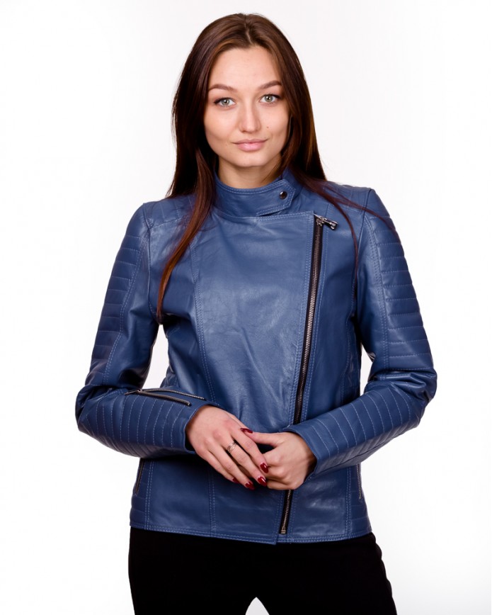 Women's leather biker jacket 0008.Ж Y135 ZIG 053 - интернет-магазин Alberta