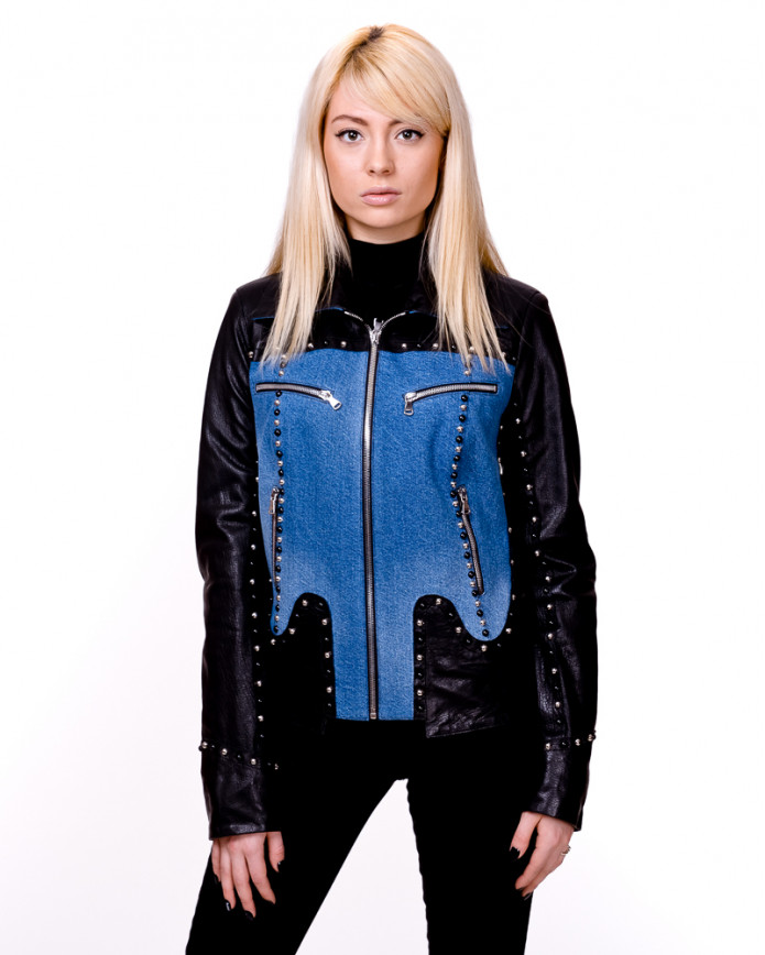 Women's leather jacket  1606 Y110 JUMBO 057 - интернет-магазин Alberta